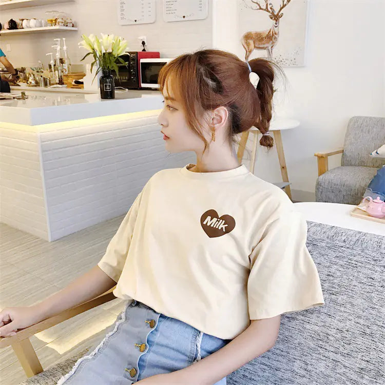 Strawberry and Milk Printed T-Shirts and Tops
