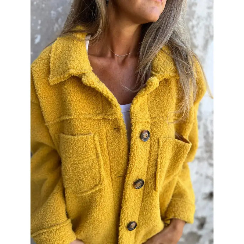Single-Breasted Lamb Wool Coat