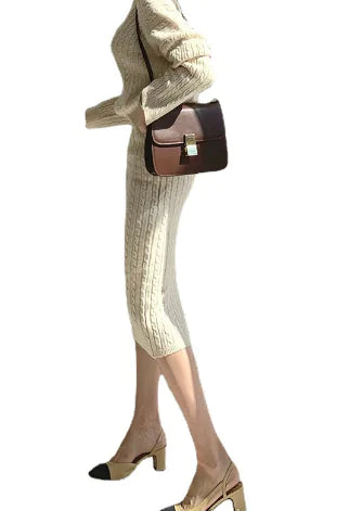 Women's Fashionable Knitted Sweater Dress
