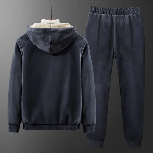 Men's Casual Hoodie Set with Fleece for Fall/Winter