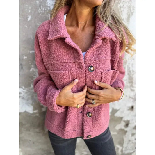 Single-Breasted Lamb Wool Coat