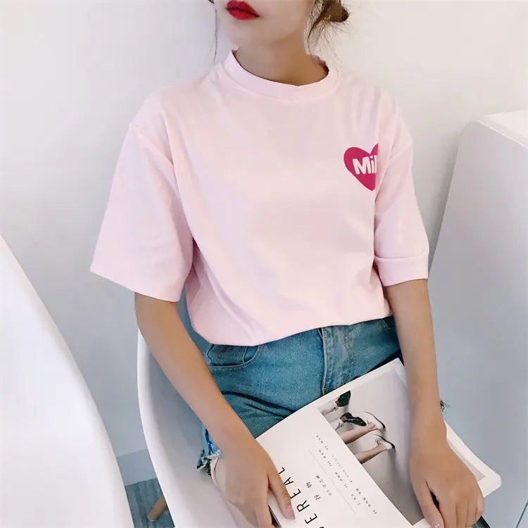 Strawberry and Milk Printed T-Shirts and Tops